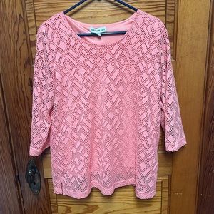 Southern Lady tank with with attached overlay.  3/4 sleeve size L